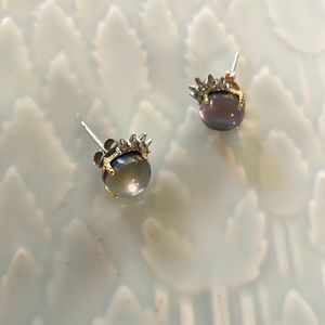 Alexis Bittar Luminous Orbs with Crystal Spikes Stud Earrings